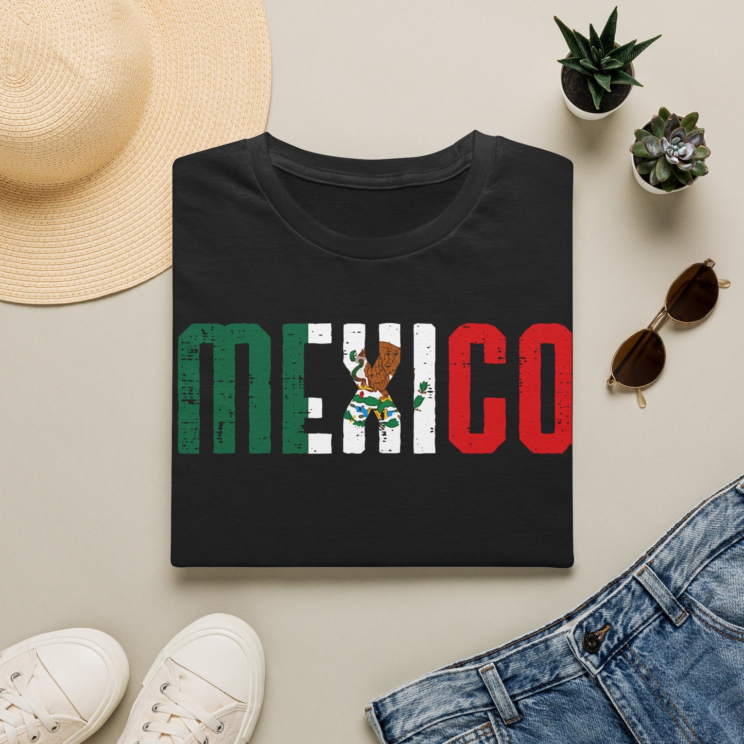 Mexico Flag Text T-Shirt — Vintage Mexican Pride Tee