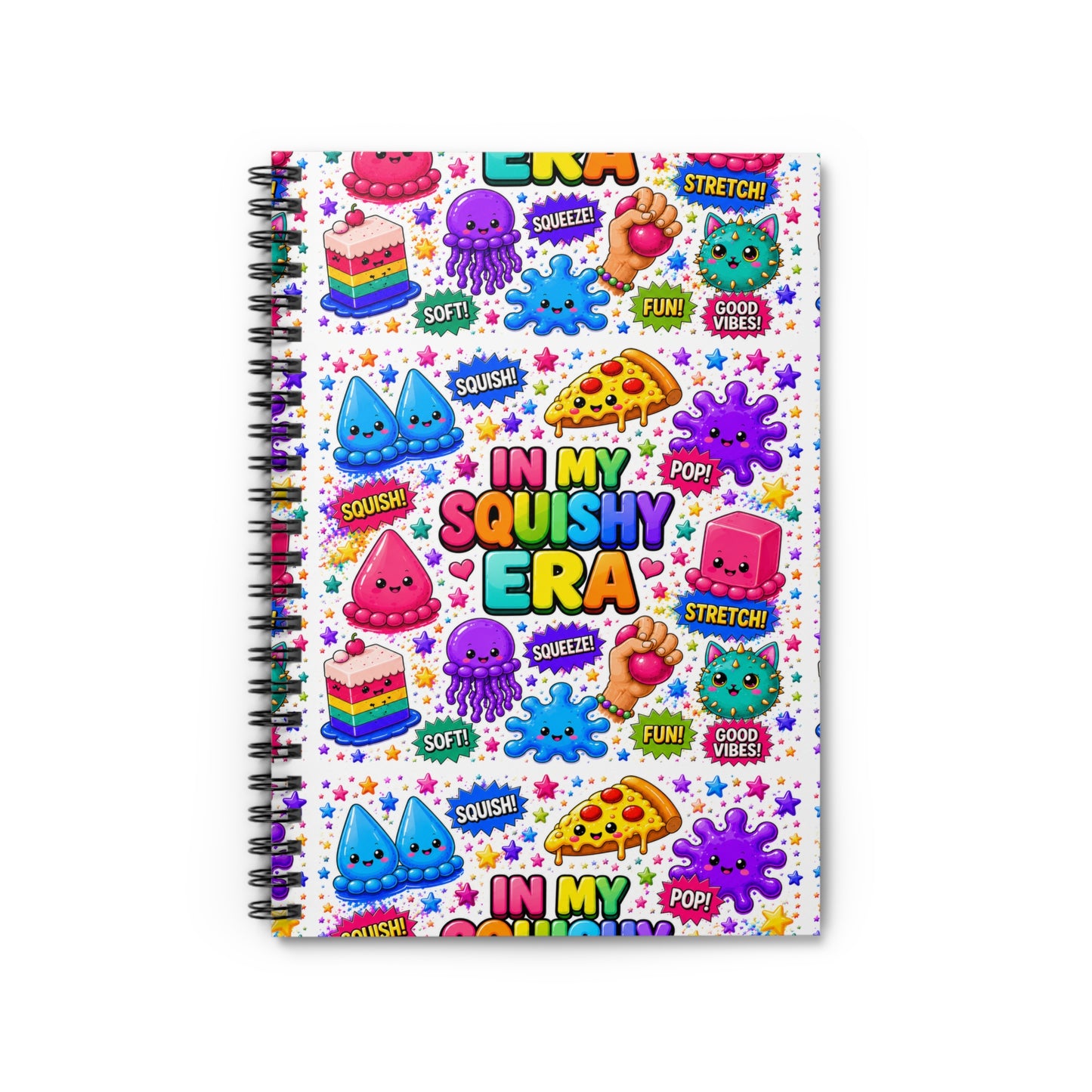 Spiral Notebook — "In My Squishy Era" Cute Kawaii Patterned Ruled Journal