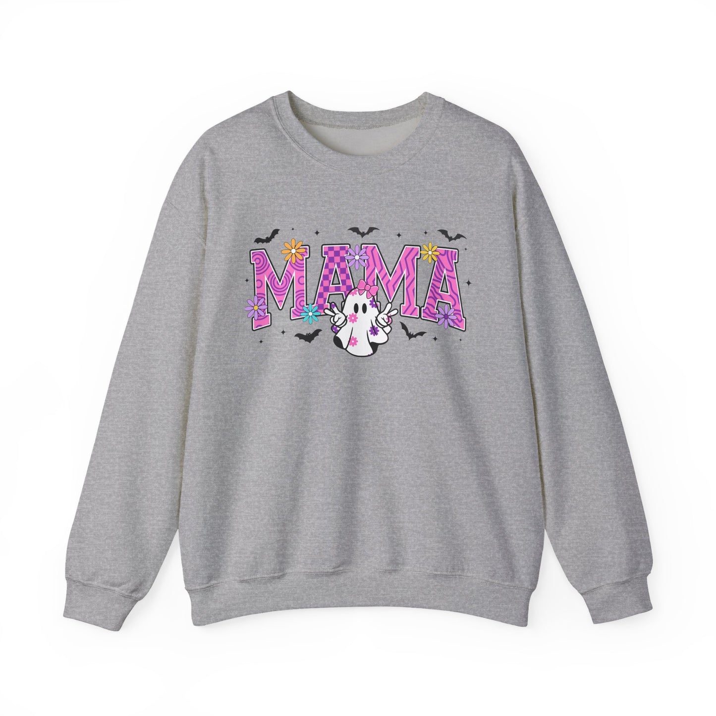Mama Ghost Crewneck Sweatshirt – Pink Halloween Mom Pullover- Halloween Sweatshirt - Halloween Costume - Mama Sweatshirt - Mama Sweater