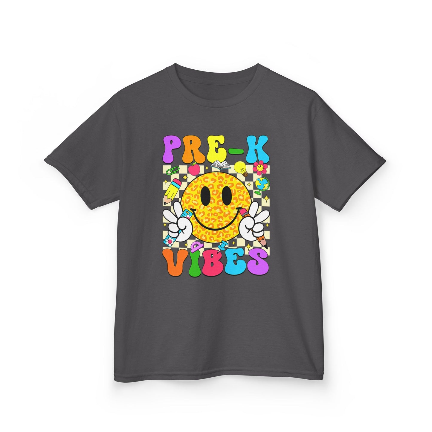 Kids T‑Shirt — "Pre-K Vibes" Smiley Back‑to‑School Tee