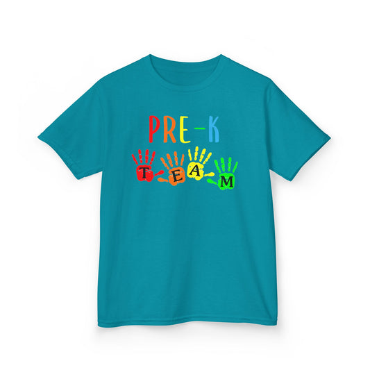 Pre-K Team Kids T-Shirt – Colorful Handprint Preschool Tee