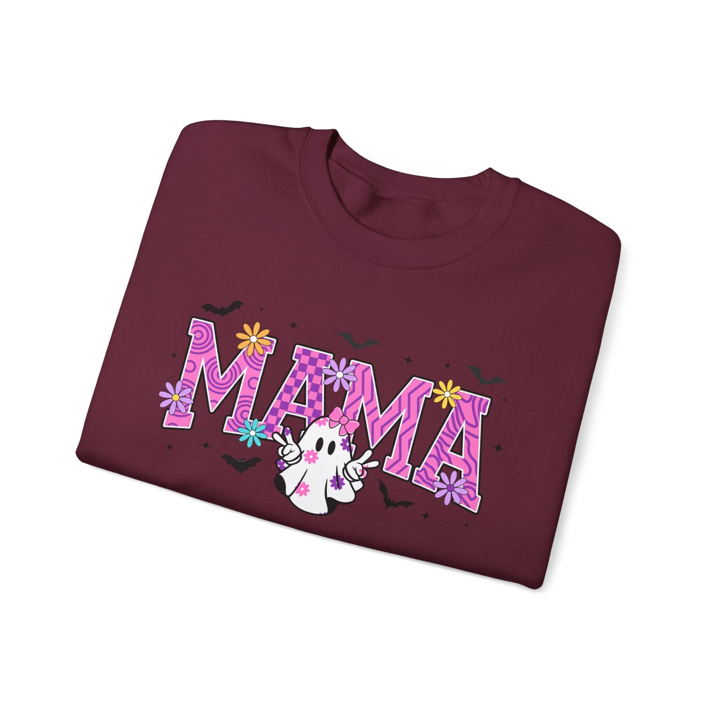 Mama Ghost Crewneck Sweatshirt – Pink Halloween Mom Pullover- Halloween Sweatshirt - Halloween Costume - Mama Sweatshirt - Mama Sweater