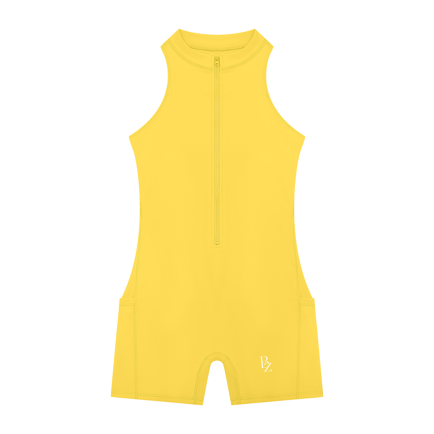 Women’s Quarter-Zip Workout Romper – Sculpting Yoga & Gym One-Piece