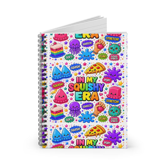 Spiral Notebook — "In My Squishy Era" Cute Kawaii Patterned Ruled Journal
