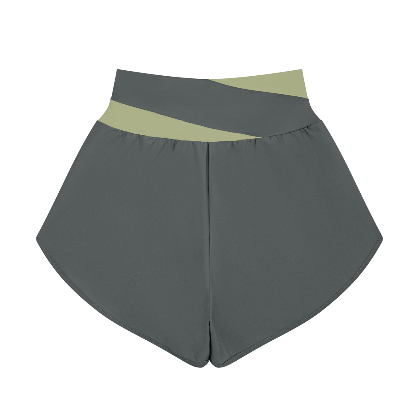 Women’s High-Waisted Panelled Yoga Shorts – Two-Tone Workout Shorts