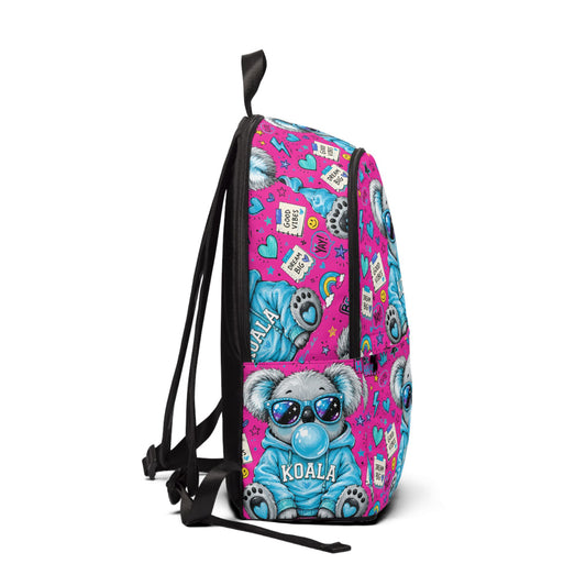 Cute Koala Backpack — Pink Bubblegum Kids School Bag with Sunglasses Koala Design