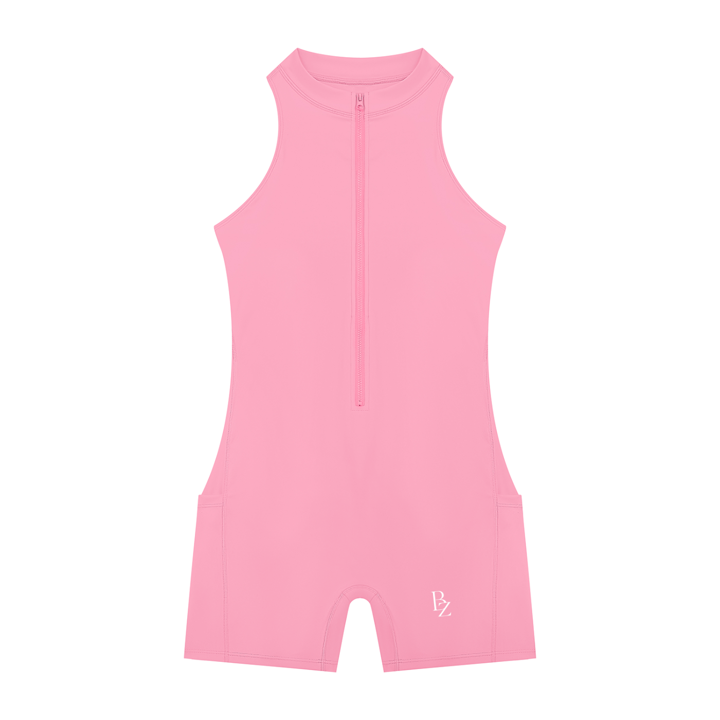 Women’s Quarter-Zip Workout Romper – Sculpting Yoga & Gym One-Piece