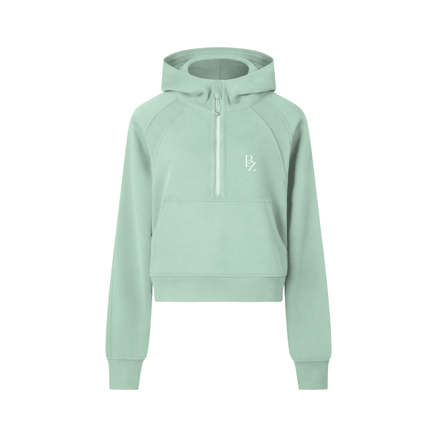 Women’s Cropped Half-Zip Hoodie – Heavyweight Workout & Athleisure Pullover