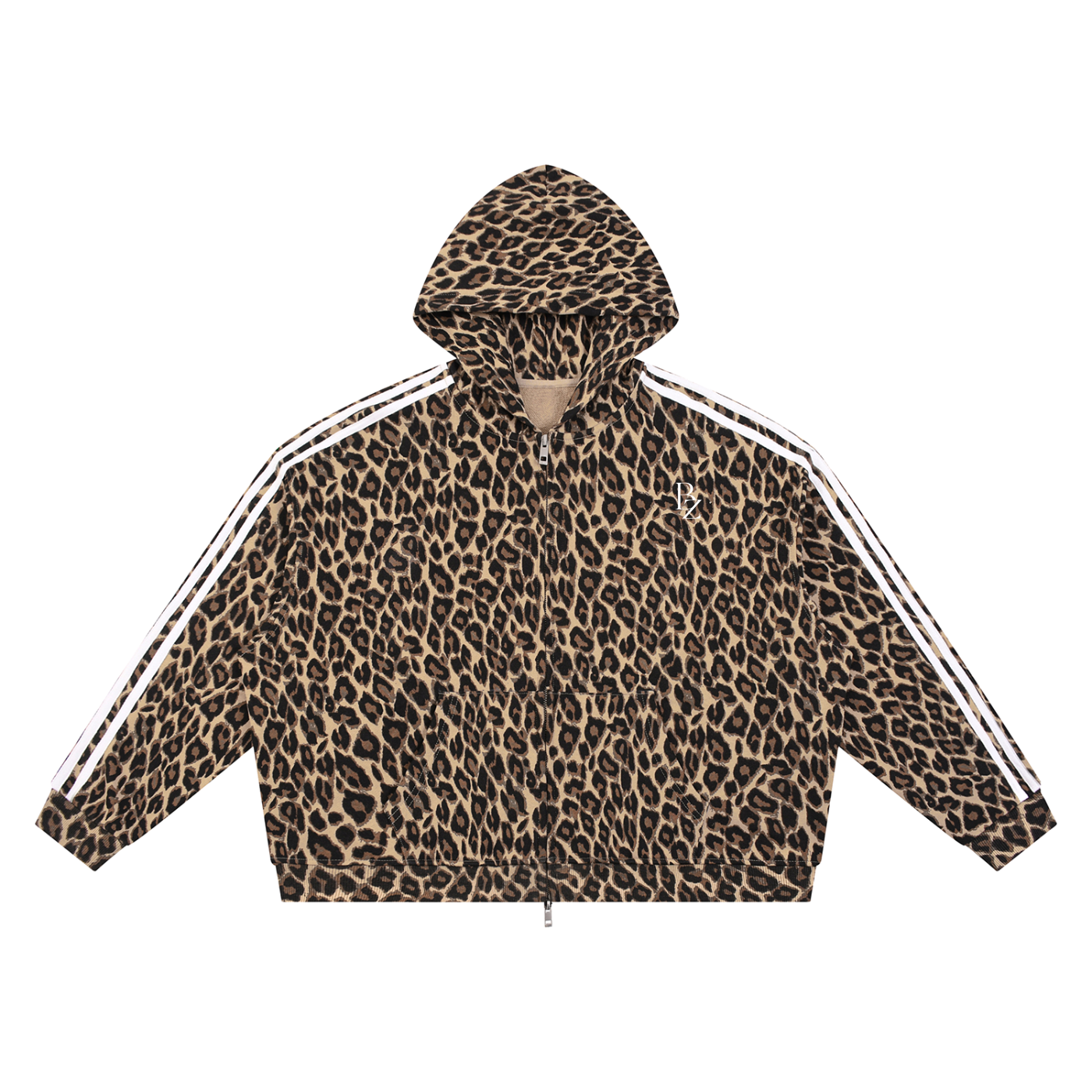 Unisex Leopard Full Zip Hoodie