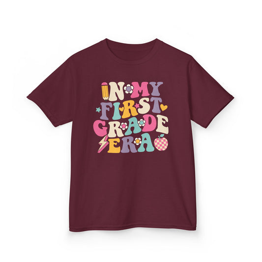 Kids Tee — 'In My First Grade Era' Colorful Retro Lettering Back-to-School Shirt