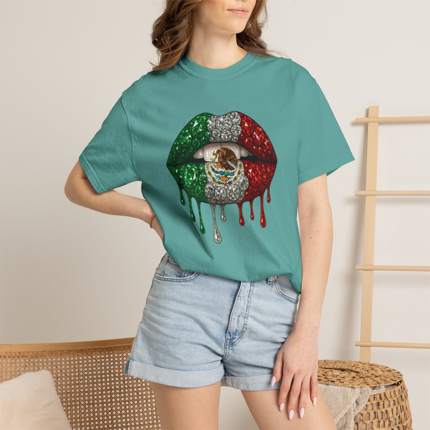 Mexico Flag Drip Lips T-Shirt