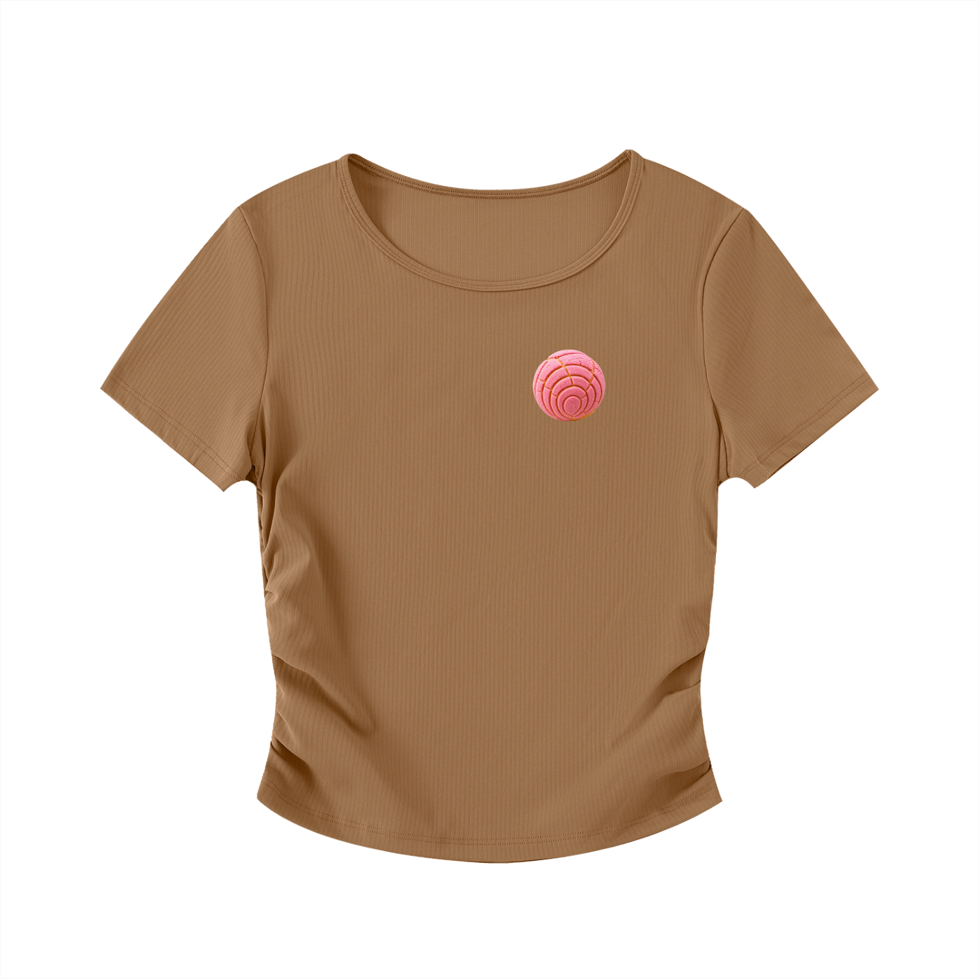 Cafecito y Chisme Ruched Crop Top – Latina Pan Dulce Graphic Tee