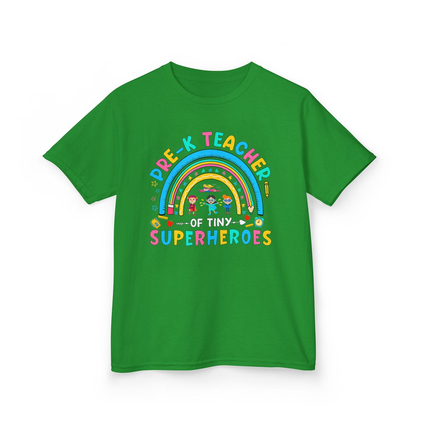 Pre-K Teacher of Tiny Superheroes Kids T-Shirt
