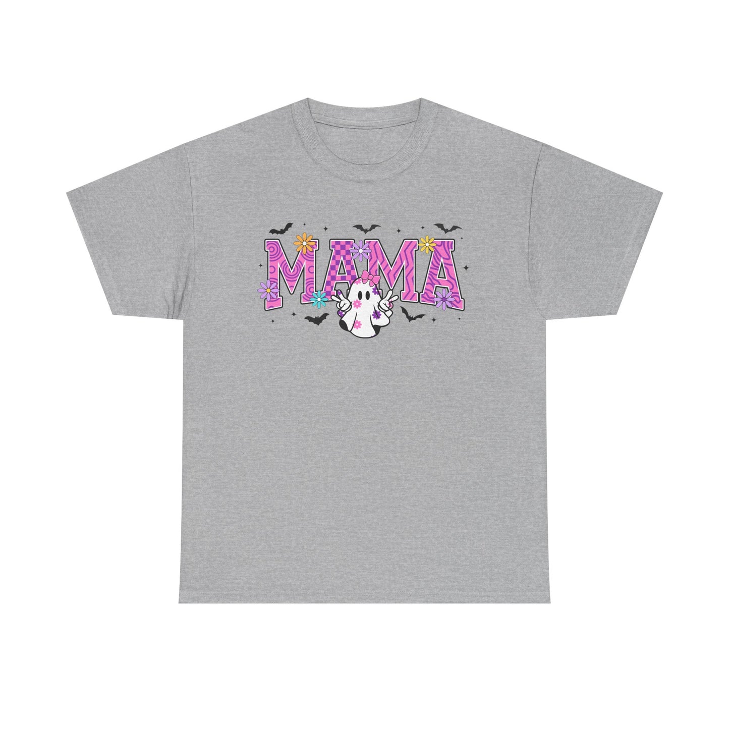 Mama Floral Tee — Cute Ghost & Pink Flower Mom Shirt (Mother’s Day Gift)