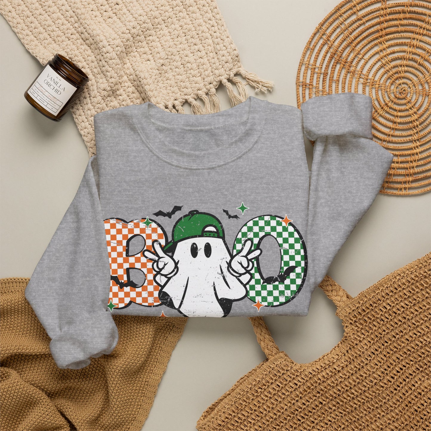 Halloween Boo Ghost Sweatshirt- Boo Sweatshirt  - Halloween Sweatshirt - Fall Sweater - Halloween shirt for gifts
