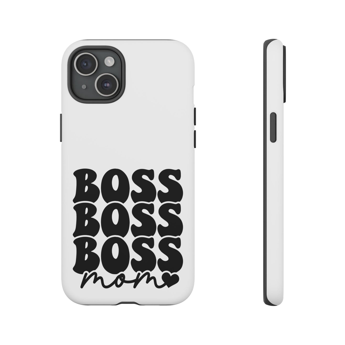 Boss Mom Phone Case — Bold Retro Script Protective Phone Cover