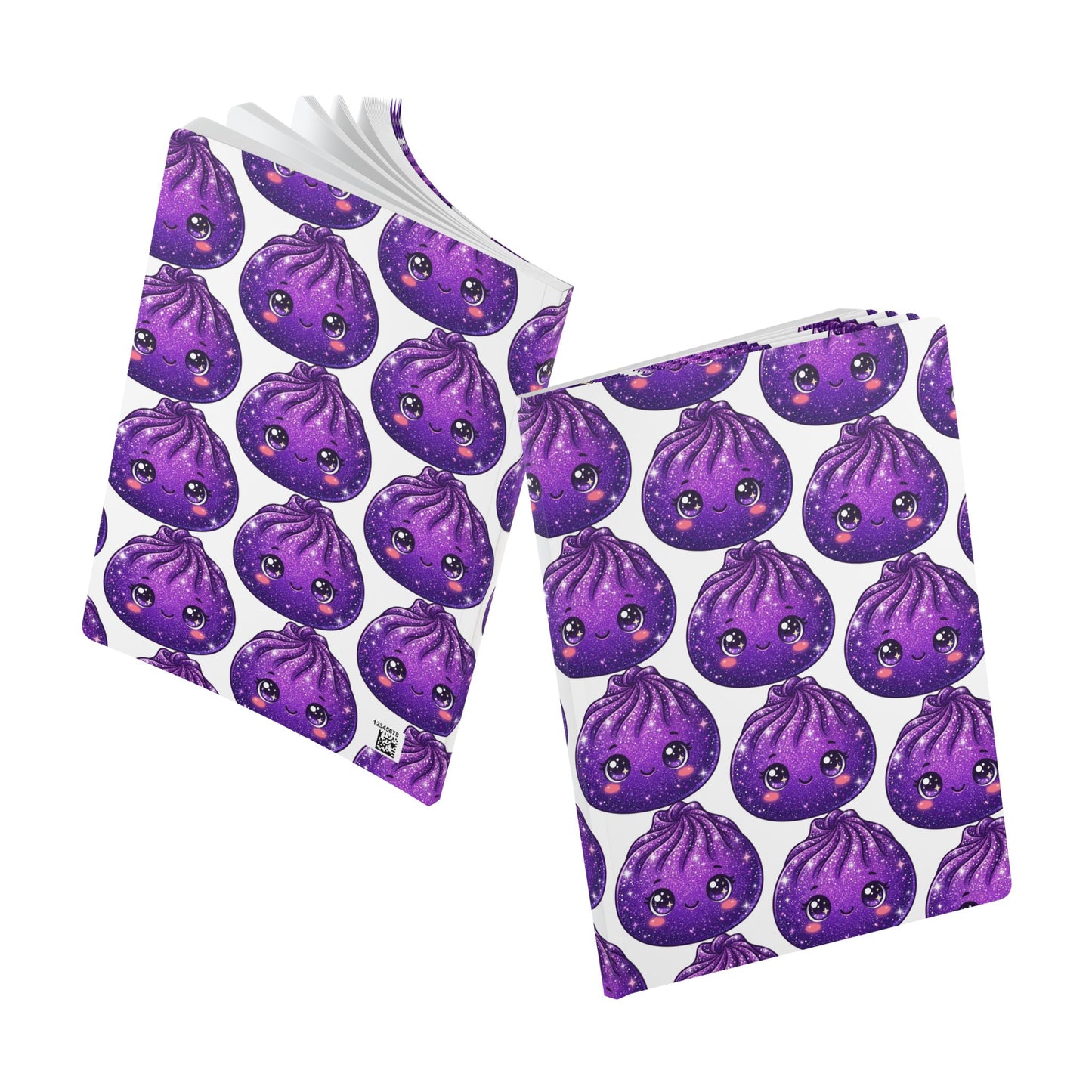 Galaxy Dumpling Softcover Journal — Cute Kawaii Purple Pattern Notebook