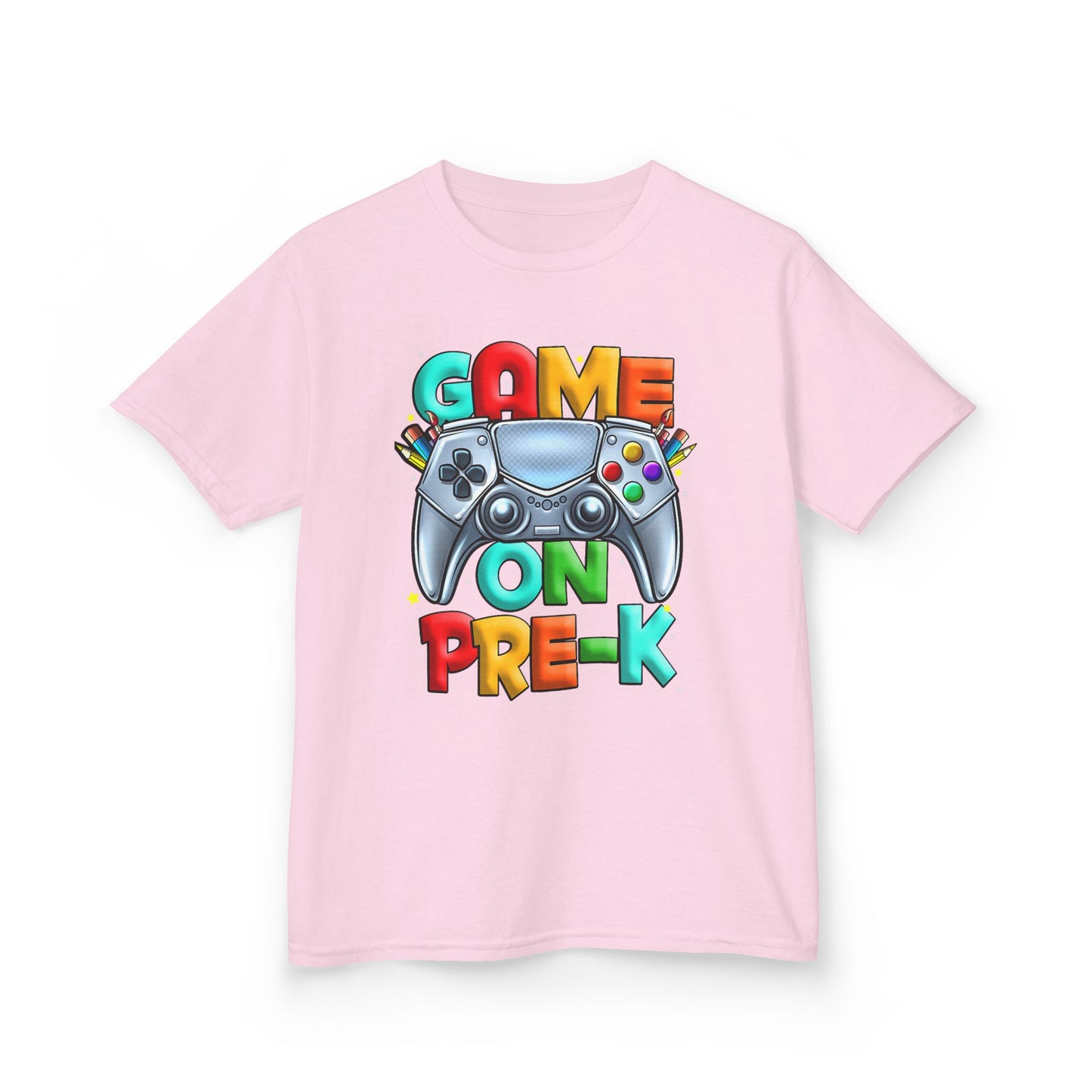 Kids T-Shirt — "Game On Pre-K" Colorful Controller Tee