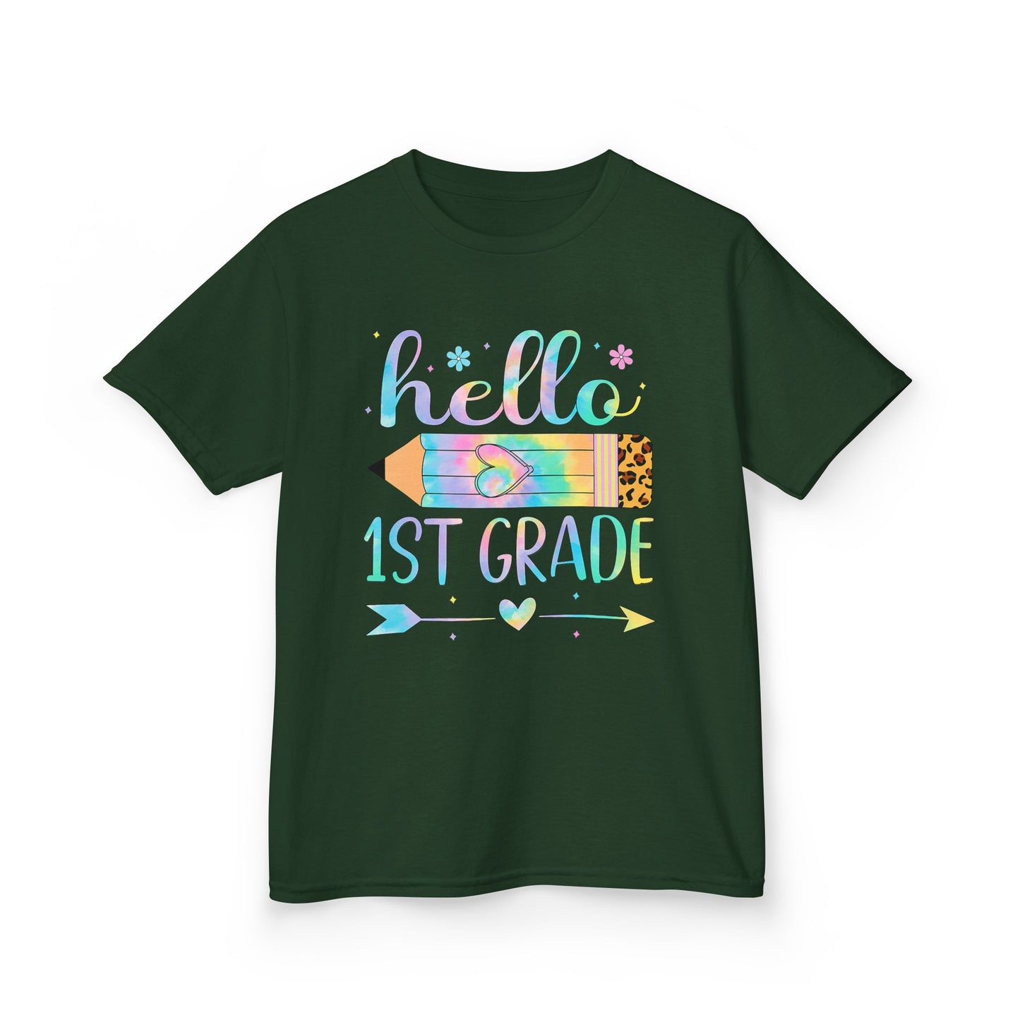 Hello 1st Grade Kids T-Shirt — Back to School Pencil Design