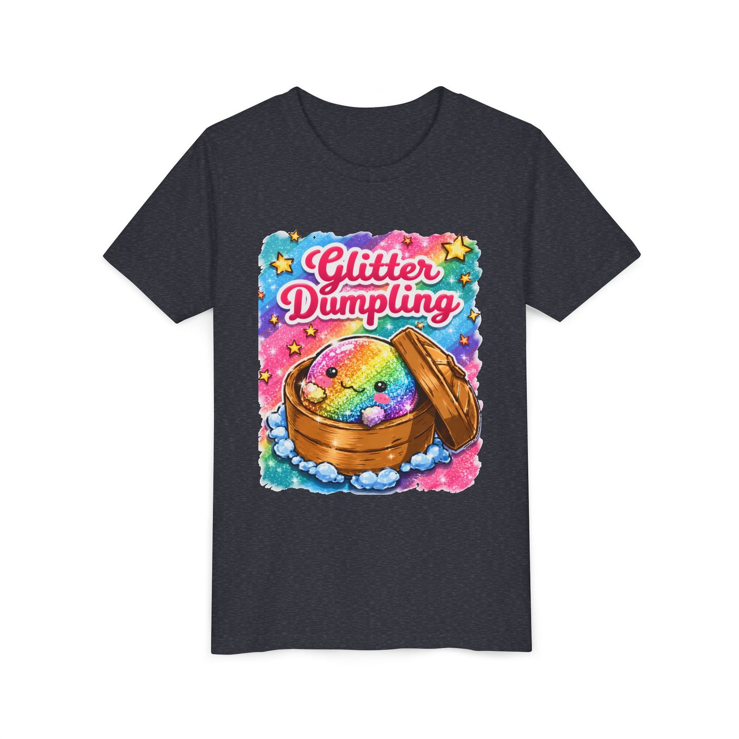 Youth Tee — 'Glitter Dumpling' Rainbow Kawaii Dumpling Shirt
