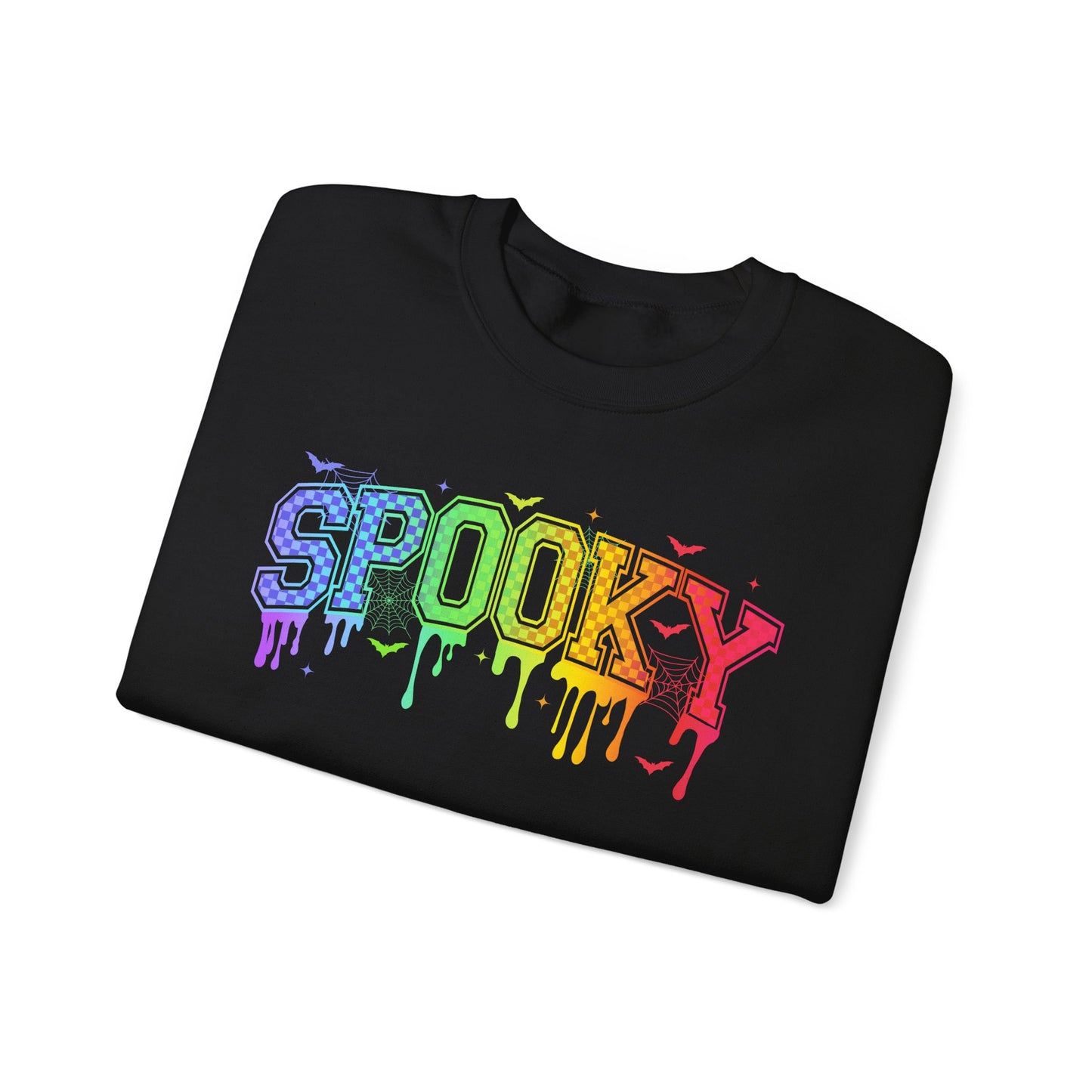Rainbow Drip "Spooky" Halloween Graphic - halloween shirt - halloween sweater - halloween sweatshirt - halloween costume - ghost sweater