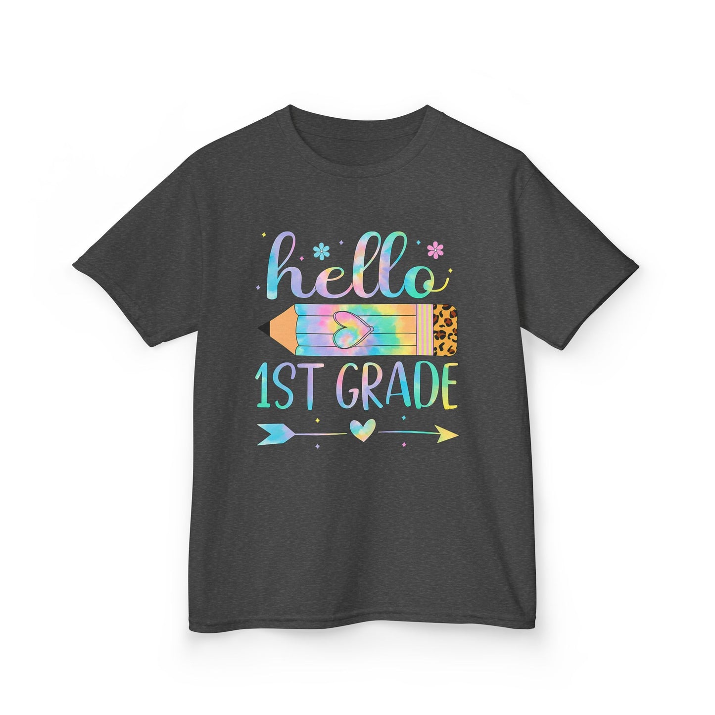 Hello 1st Grade Kids T-Shirt — Back to School Pencil Design