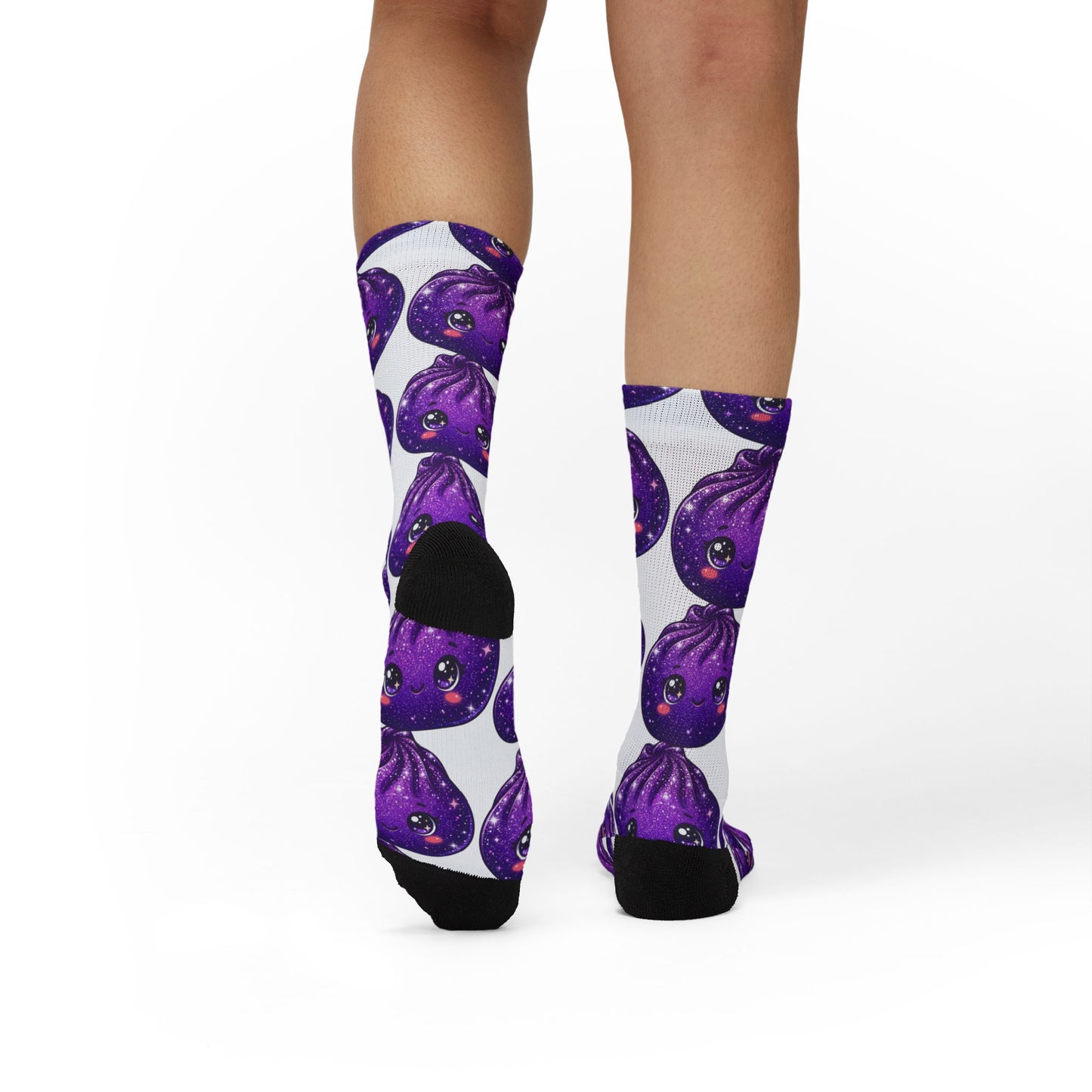 Purple Galaxy Octopus Sublimation Socks – Cute Kawaii Sea Creature Crew Socks