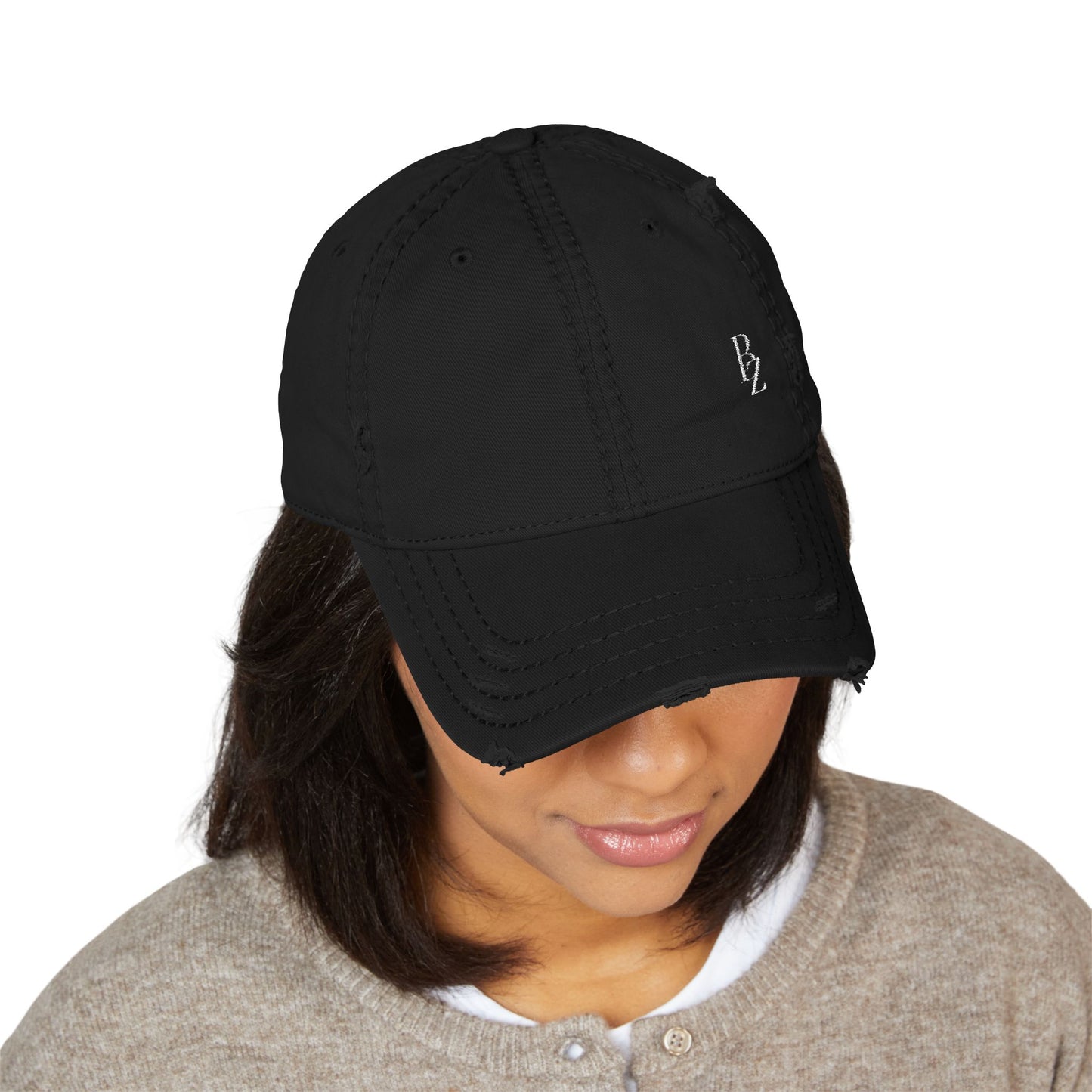 Distressed Embroidered Dad Hat – Vintage Washed Baseball Cap
