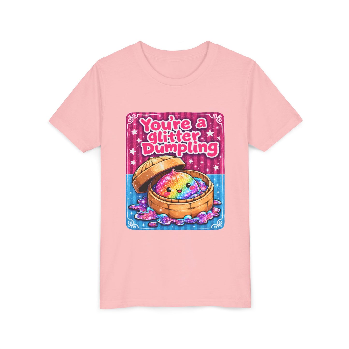 Youth T-Shirt — "You're a Glitter Dumpling" Cute Rainbow Dumpling Kids Tee