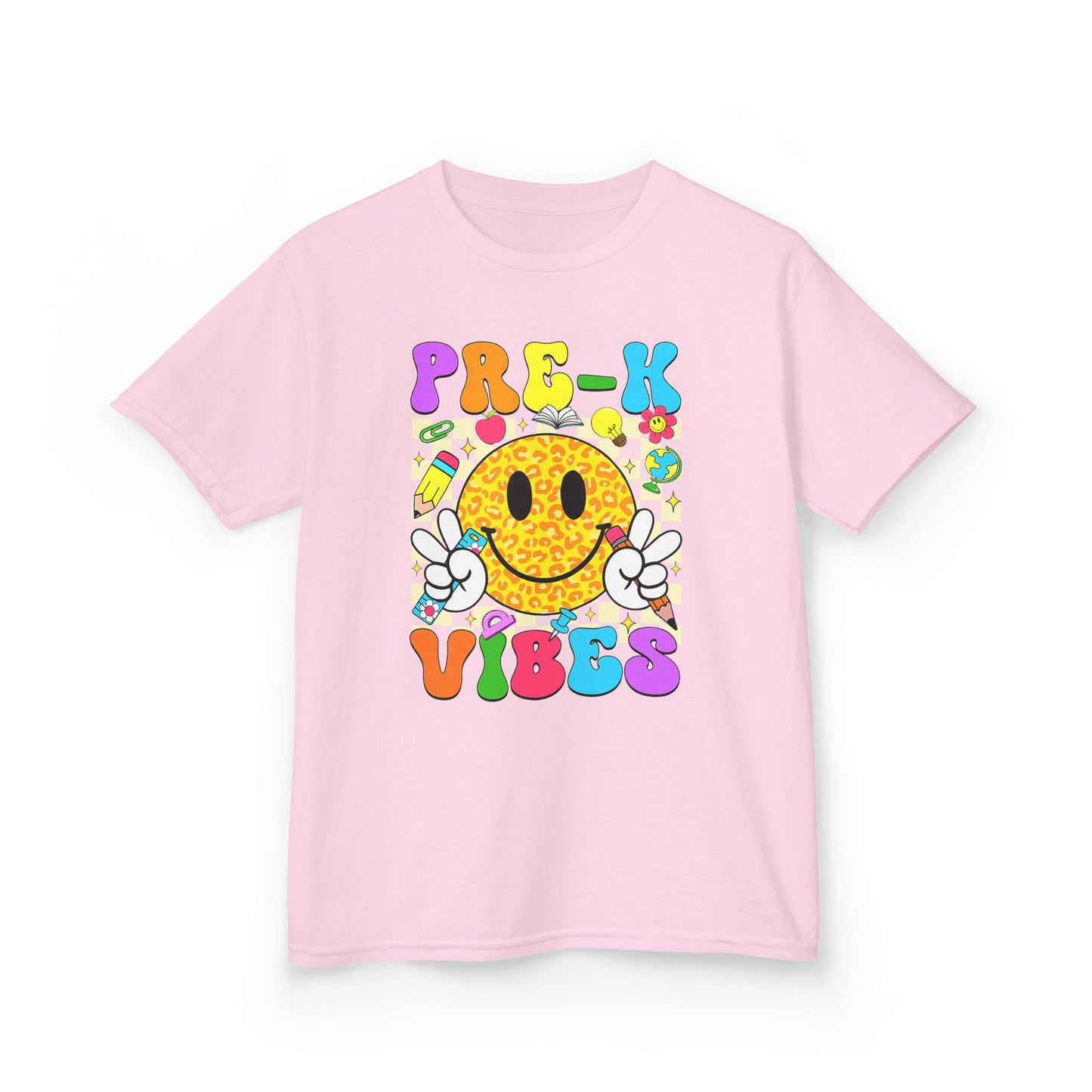 Kids T‑Shirt — "Pre-K Vibes" Smiley Back‑to‑School Tee