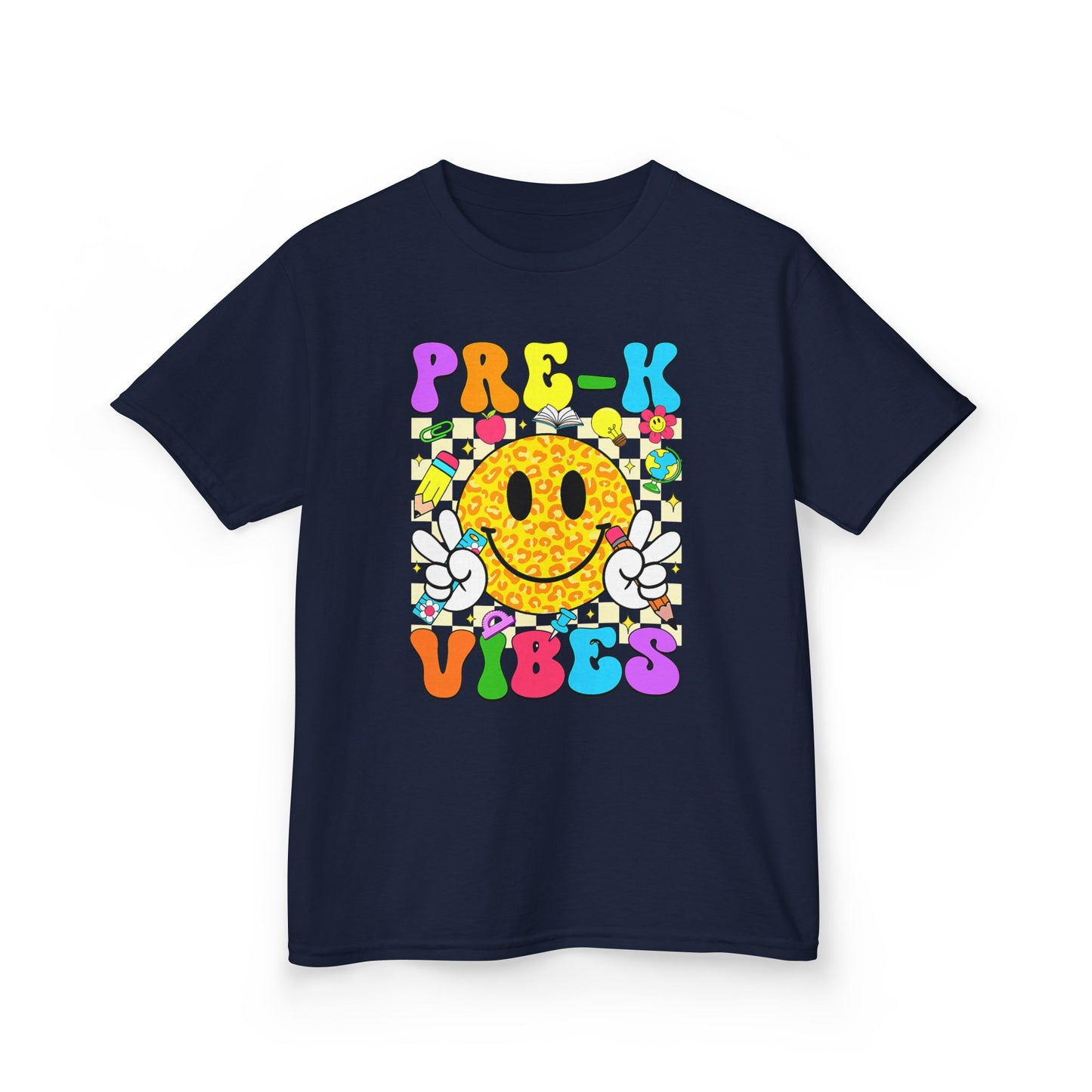 Kids T‑Shirt — "Pre-K Vibes" Smiley Back‑to‑School Tee