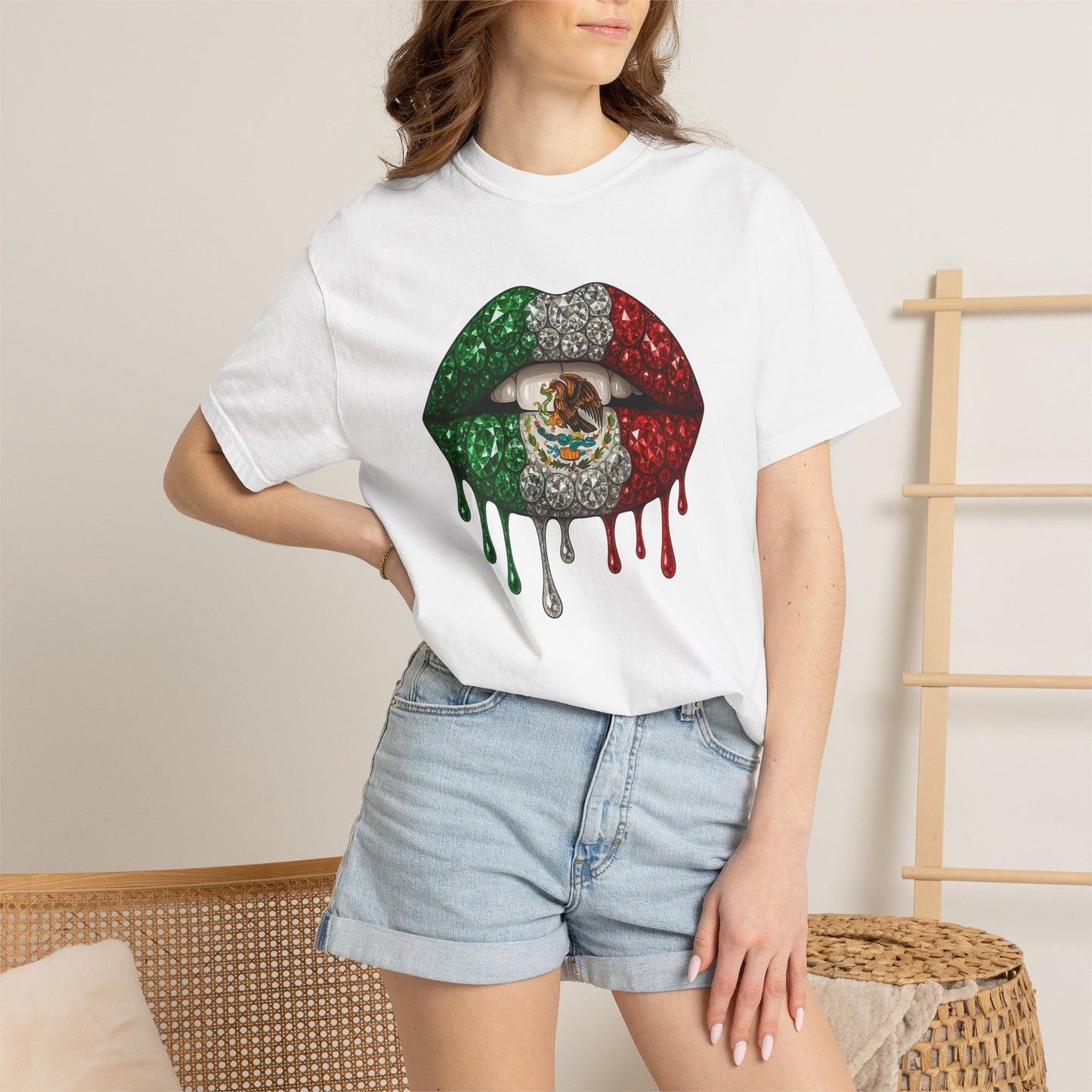 Mexico Flag Drip Lips T-Shirt