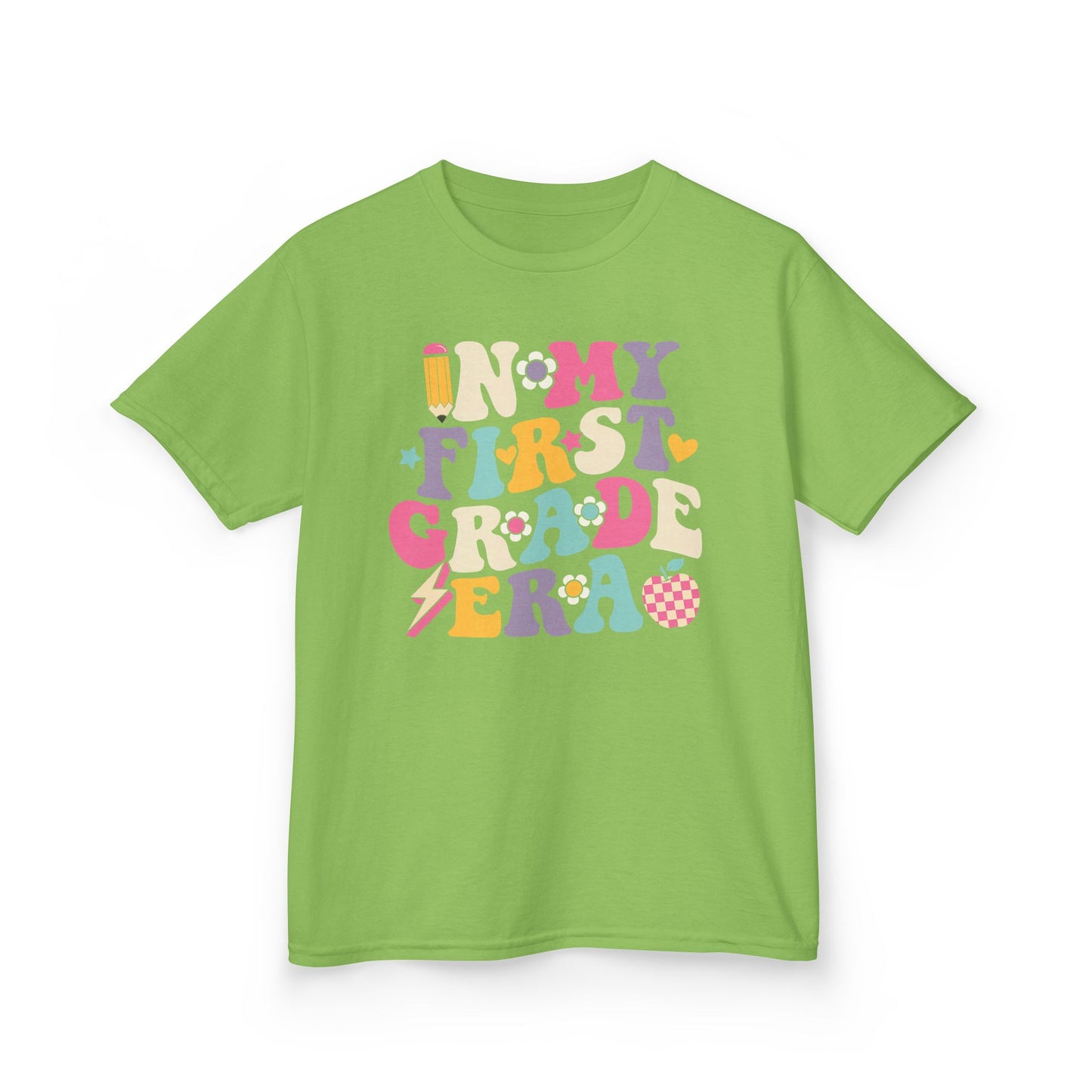 Kids Tee — 'In My First Grade Era' Colorful Retro Lettering Back-to-School Shirt