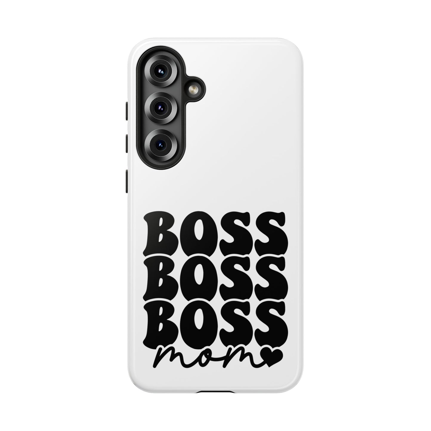 Boss Mom Phone Case — Bold Retro Script Protective Phone Cover