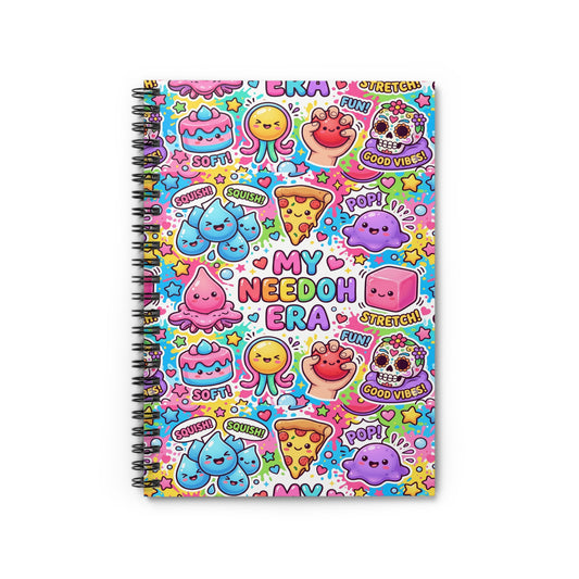 Kawaii Sticker Collage Spiral Notebook — "My Needoh Era" Ruled Journal