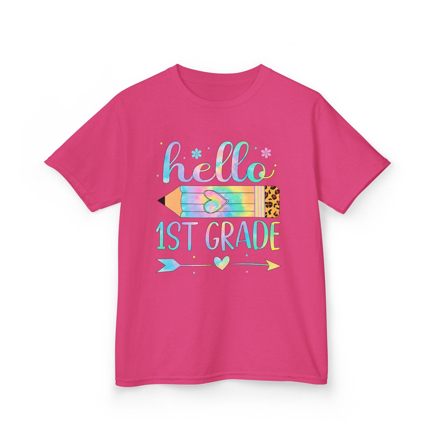 Hello 1st Grade Kids T-Shirt — Back to School Pencil Design