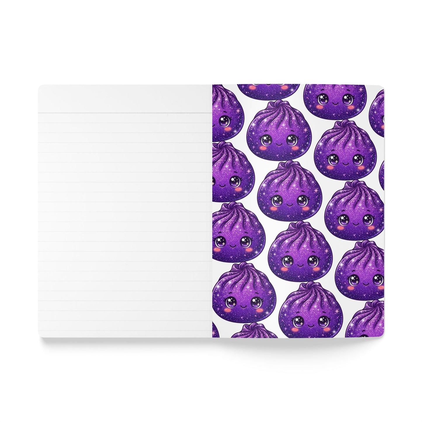 Galaxy Dumpling Softcover Journal — Cute Kawaii Purple Pattern Notebook
