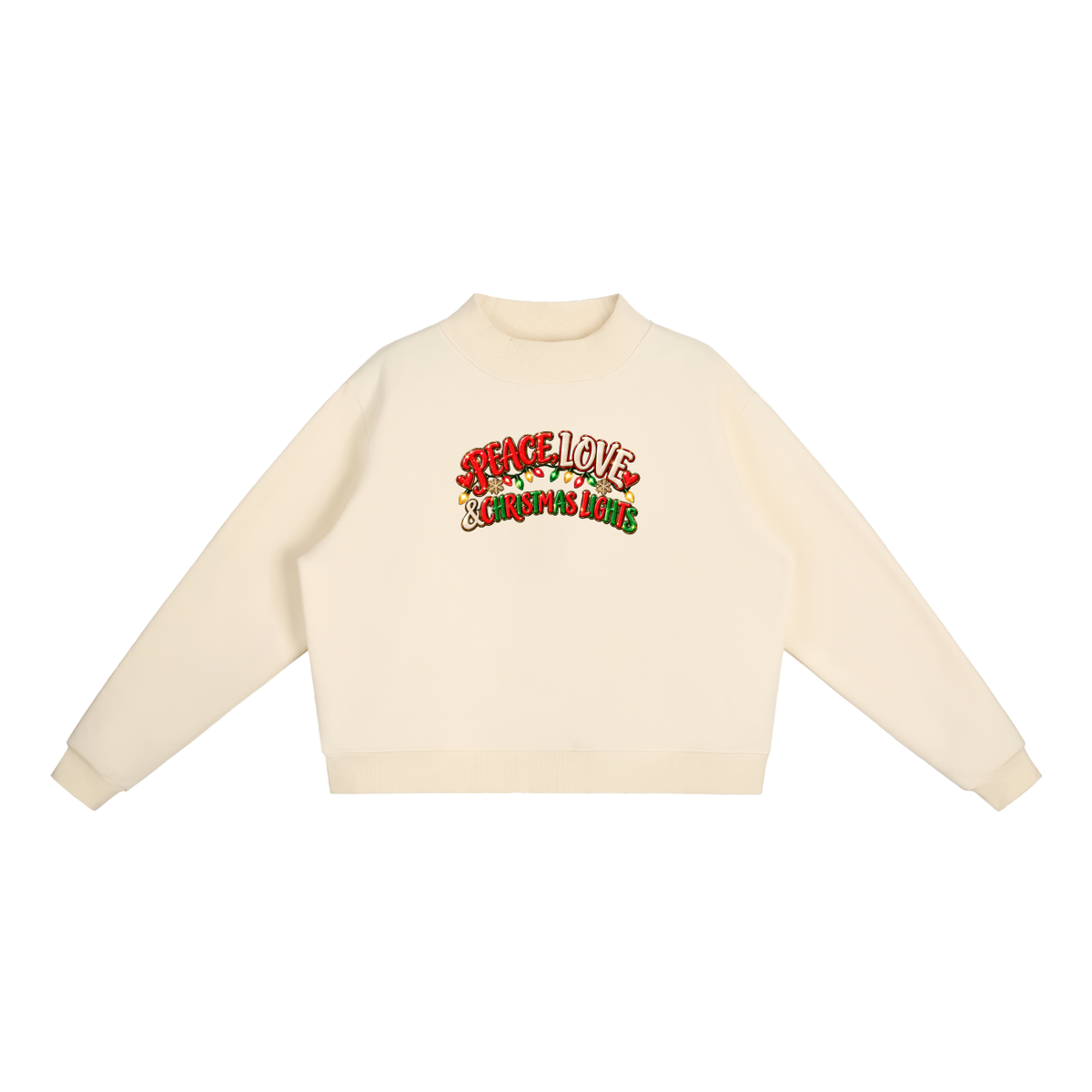 Essential Fleece Mock-Neck Crew Sweatshirt