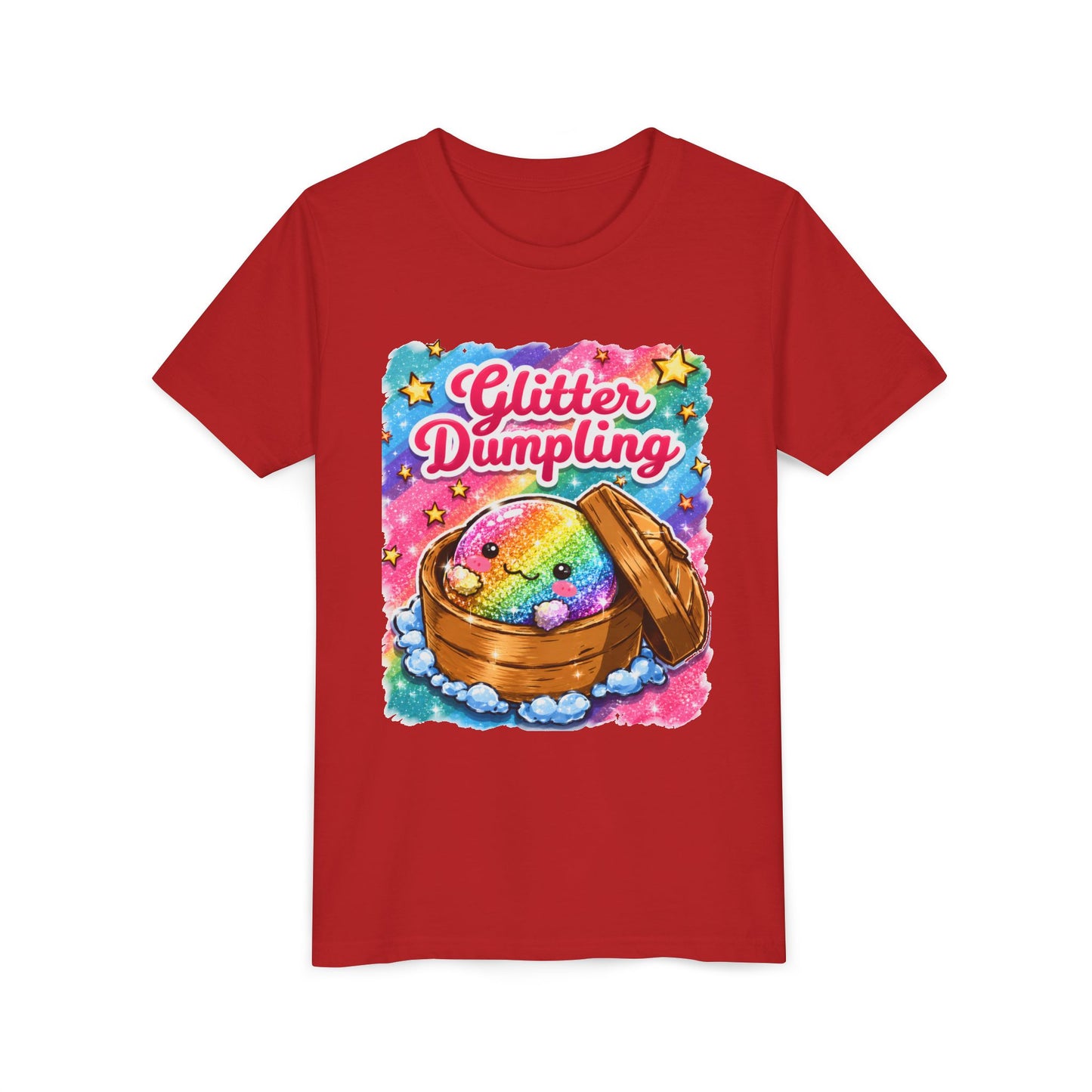 Youth Tee — 'Glitter Dumpling' Rainbow Kawaii Dumpling Shirt