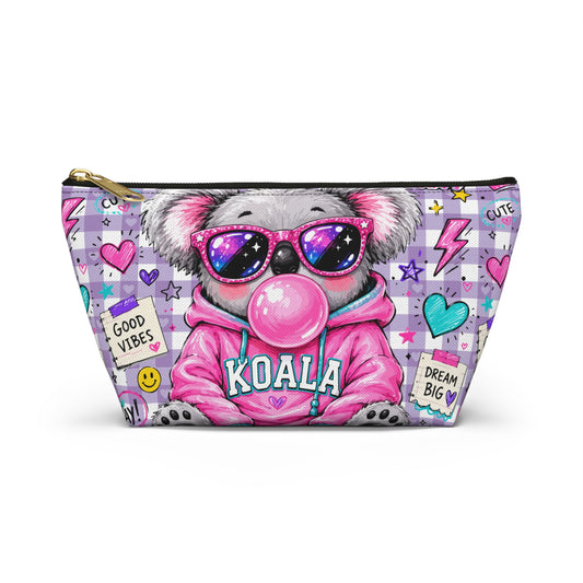Cute Koala Bubblegum Accessory Pouch - kids pencil holder - back to school supplies - gifts for school - pink pencil holder