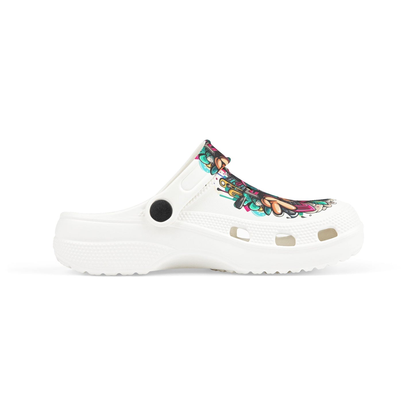 Kids Cartoon Gamer EVA Clogs — Colorful All-Over-Print Slip-On Shoes