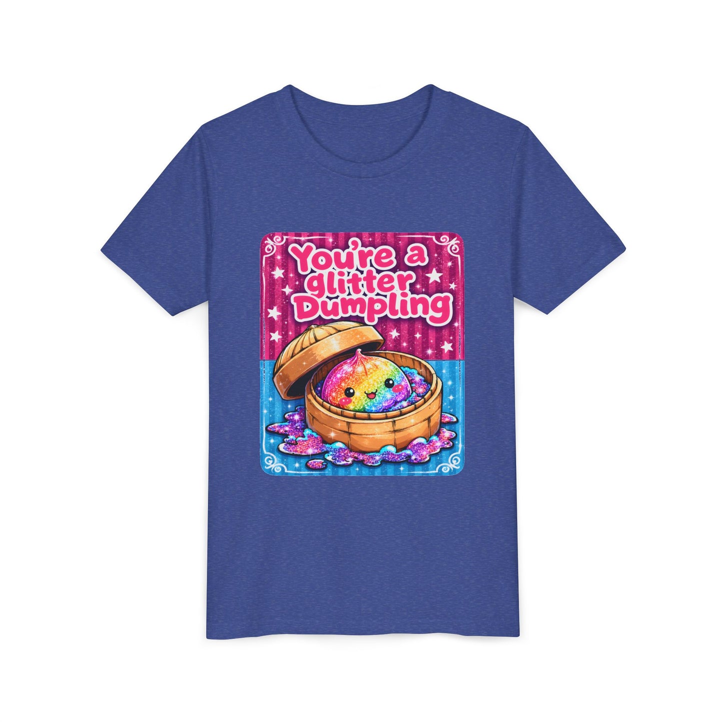Youth T-Shirt — "You're a Glitter Dumpling" Cute Rainbow Dumpling Kids Tee