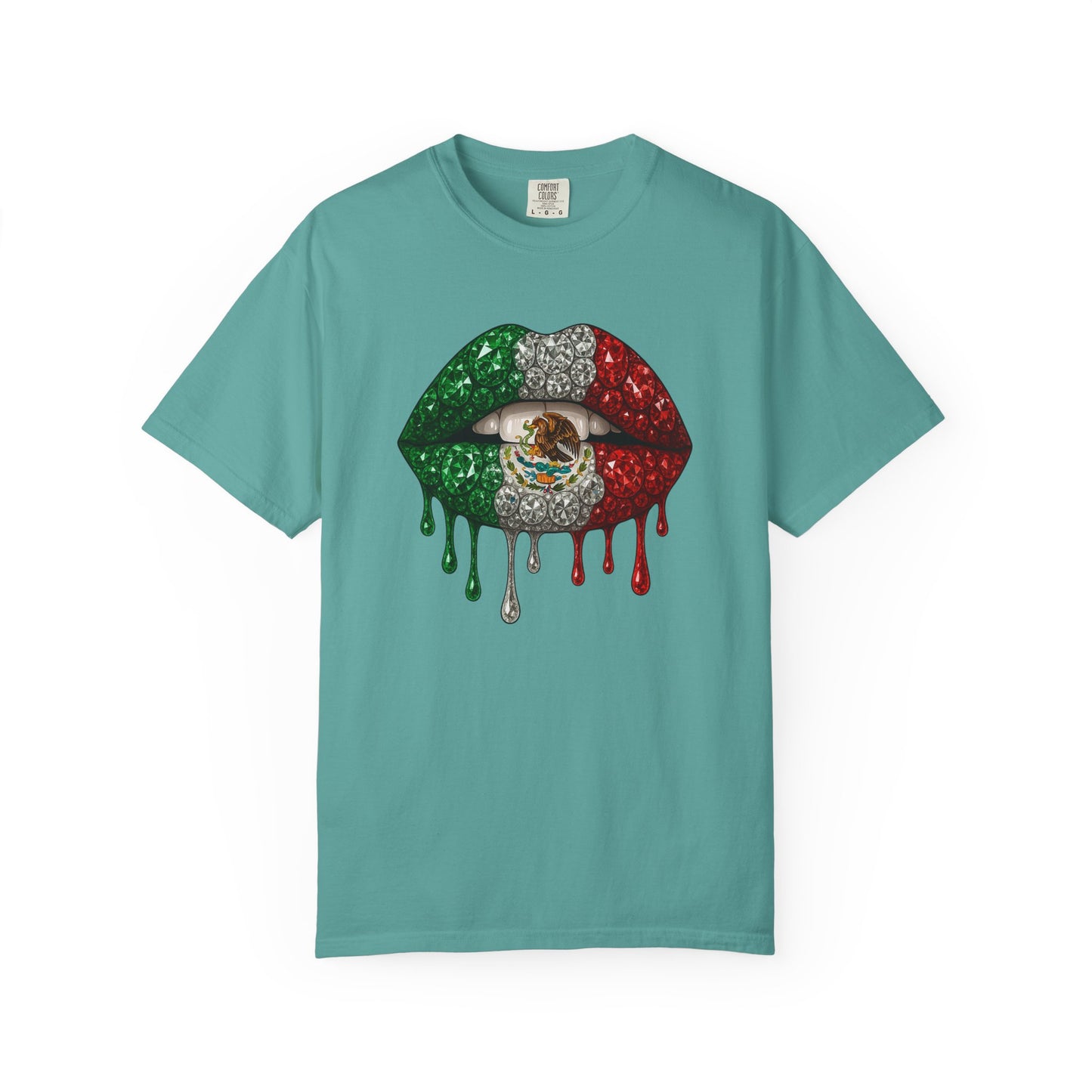 Mexico Flag Drip Lips T-Shirt