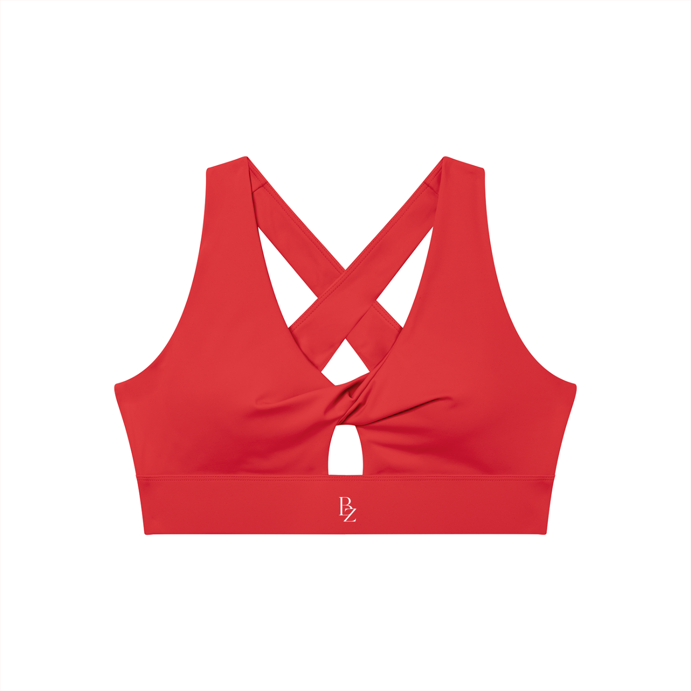 Women’s Twist Front V-Neck Sports Bra – Flattering Workout Crop Top