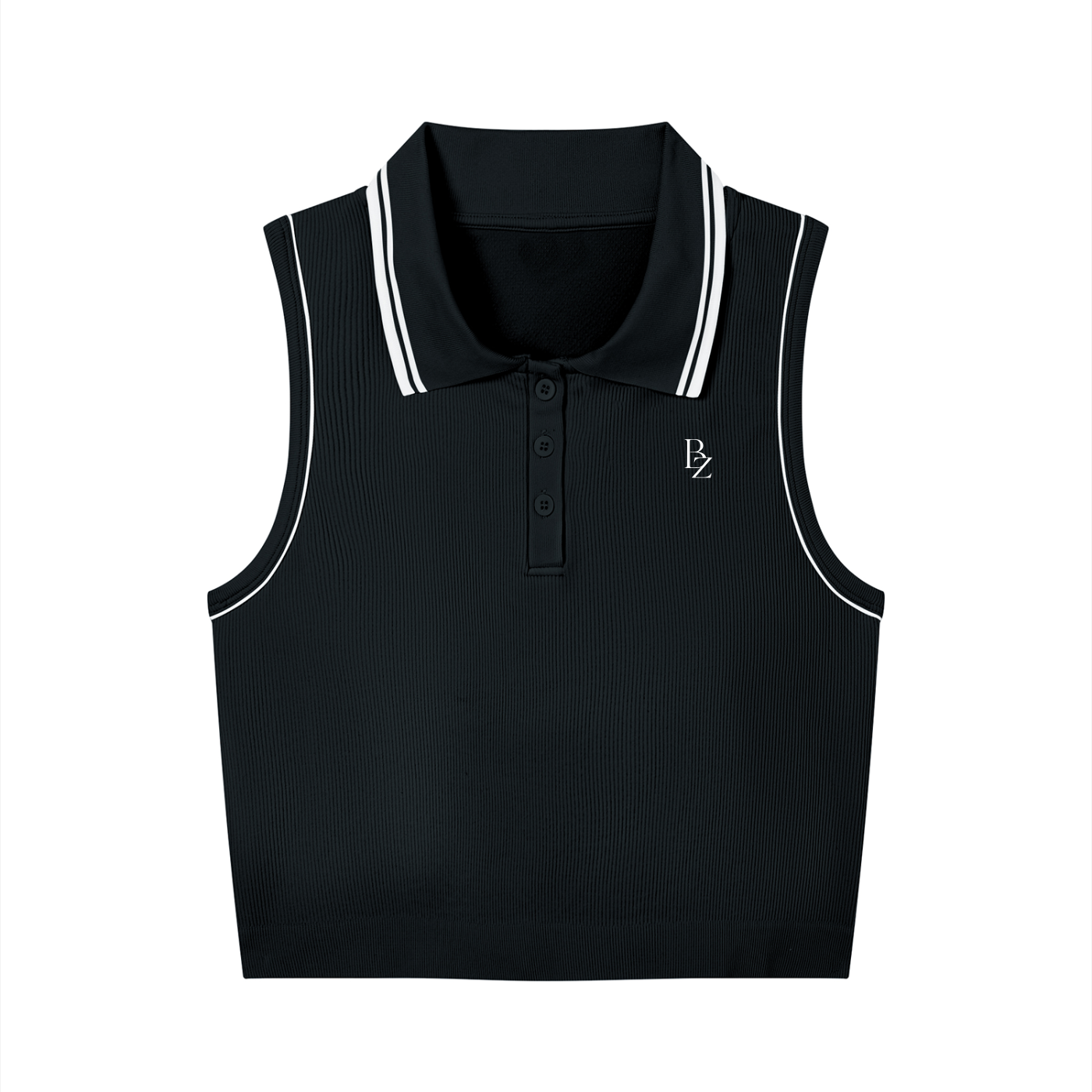 Women’s Cropped Polo Workout Tank – Tennis, Pickleball & Activewear Top