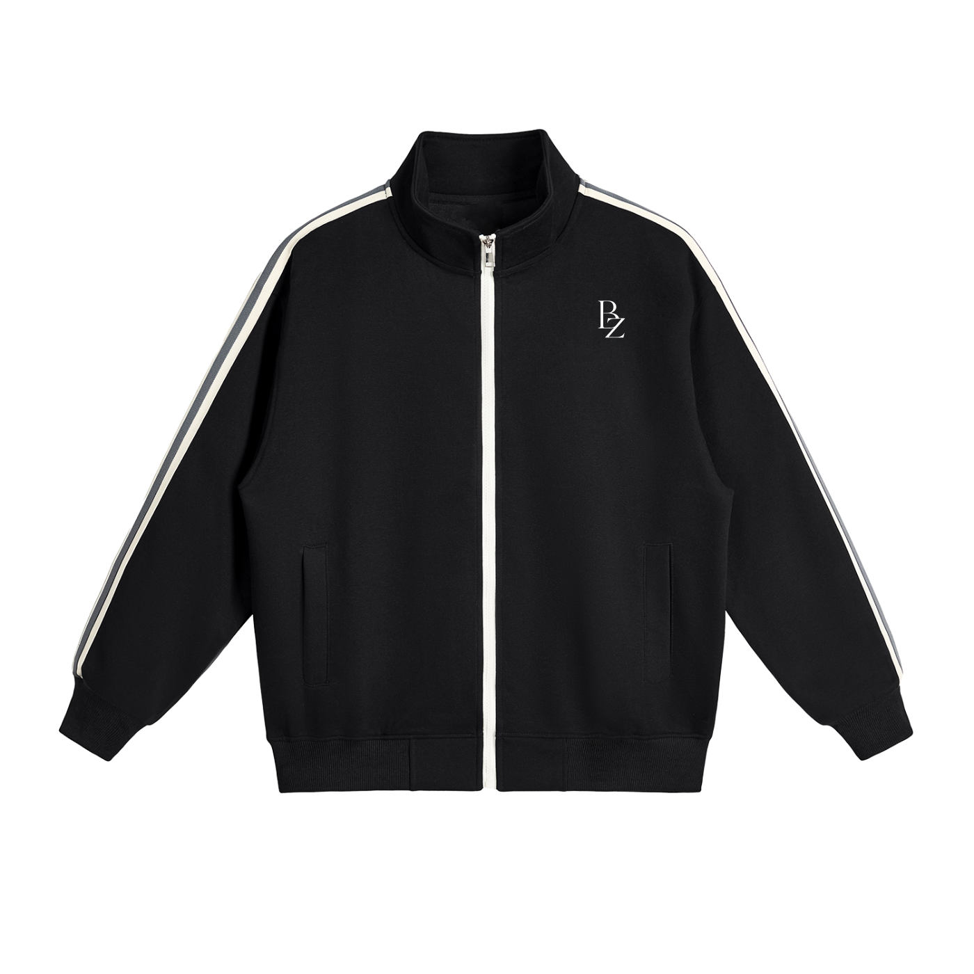 Contrast Side-Stripe Stand Collar  Jacket