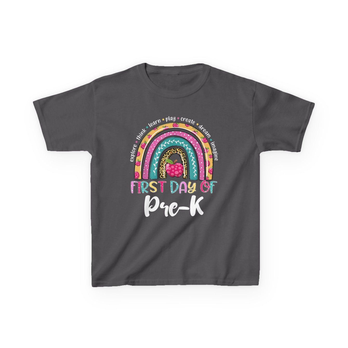 First Day of Pre-K Kids T-Shirt – Colorful Rainbow Back-to-School Tee