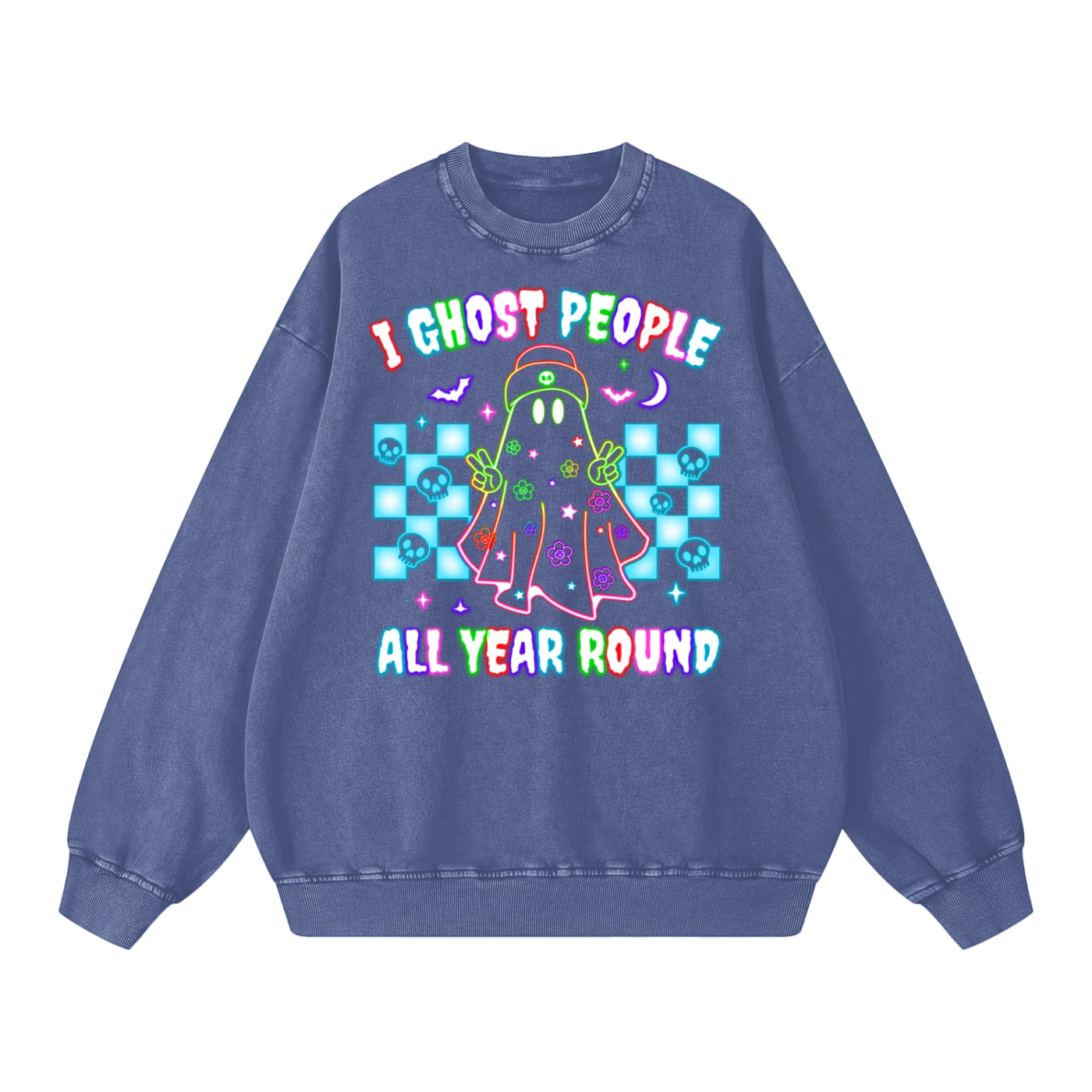 Ghost Halloween Oversized Sweatshirt - Halloween Sweater- gifts for Halloween - Halloween Costumes - Funny Sweater