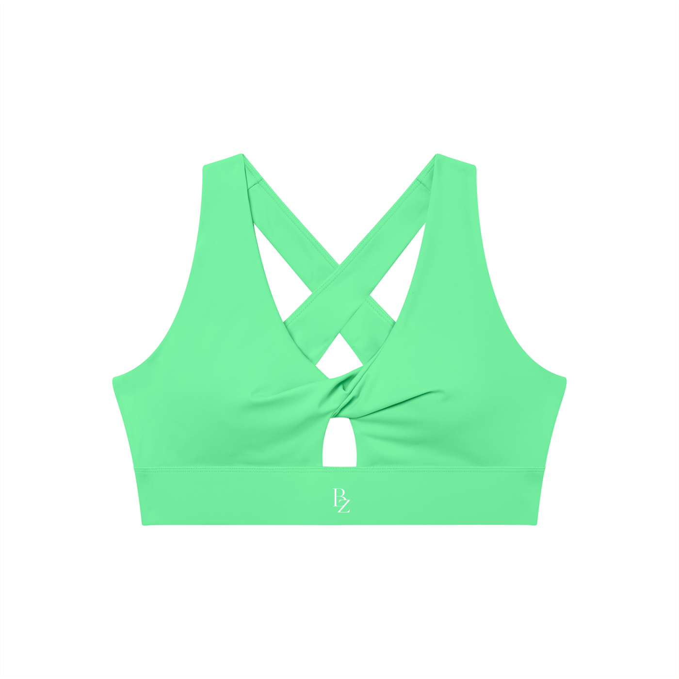 Women’s Twist Front V-Neck Sports Bra – Flattering Workout Crop Top