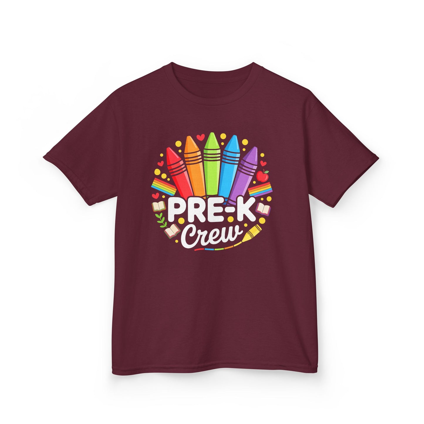 Pre-K Crew Kids T-Shirt — Colorful Crayon Back-to-School Tee